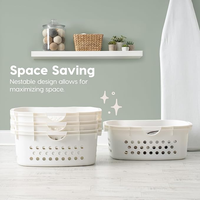 IRIS USA Plastic Laundry Basket 1.5 Bushel, Built-In Handles - Image 7