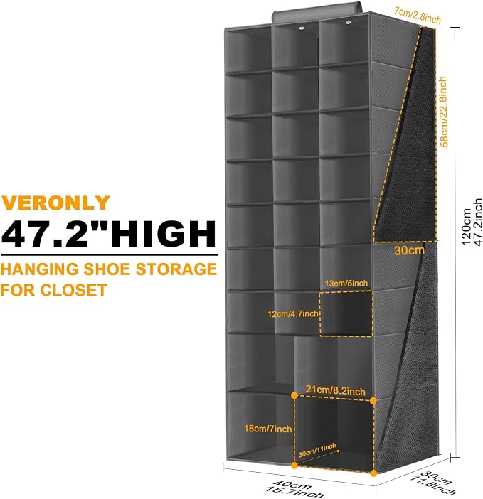Hanging Shoe Organizer for Closet, Closet Hanging Shoe Storage Rack Holder - Image 3