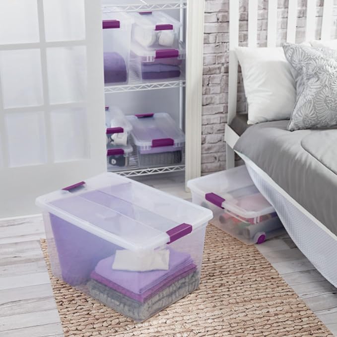Sterilite 66 Qt ClearView Latch Storage Box, Stackable Bin - Image 5