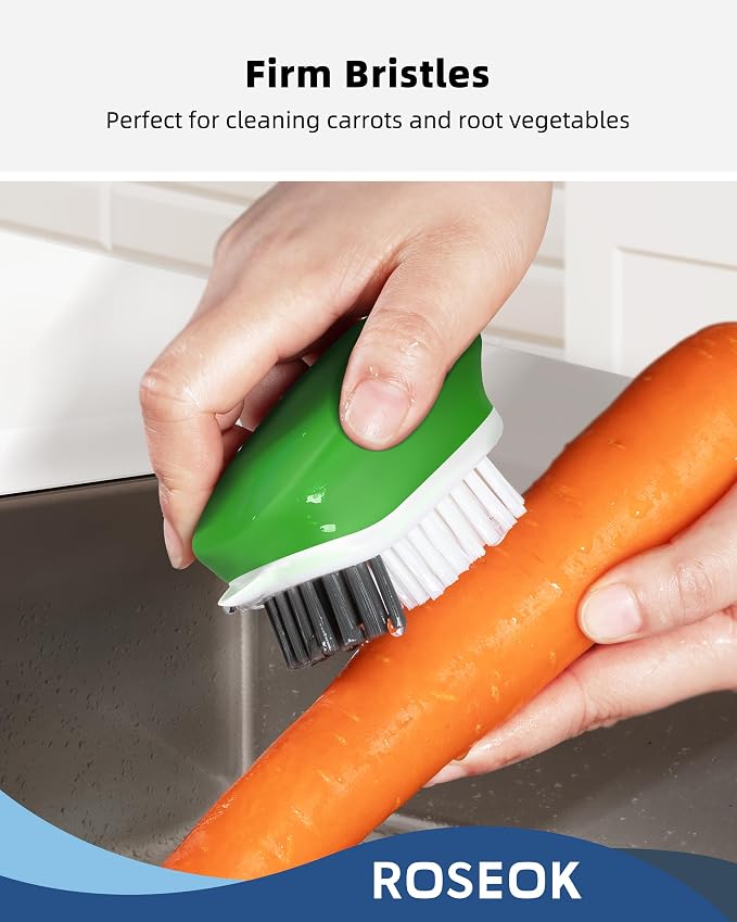 ROSEOK Vegetable Brush, Potato Scrubber and Veggie Brush, Nylon Bristles - Image 6
