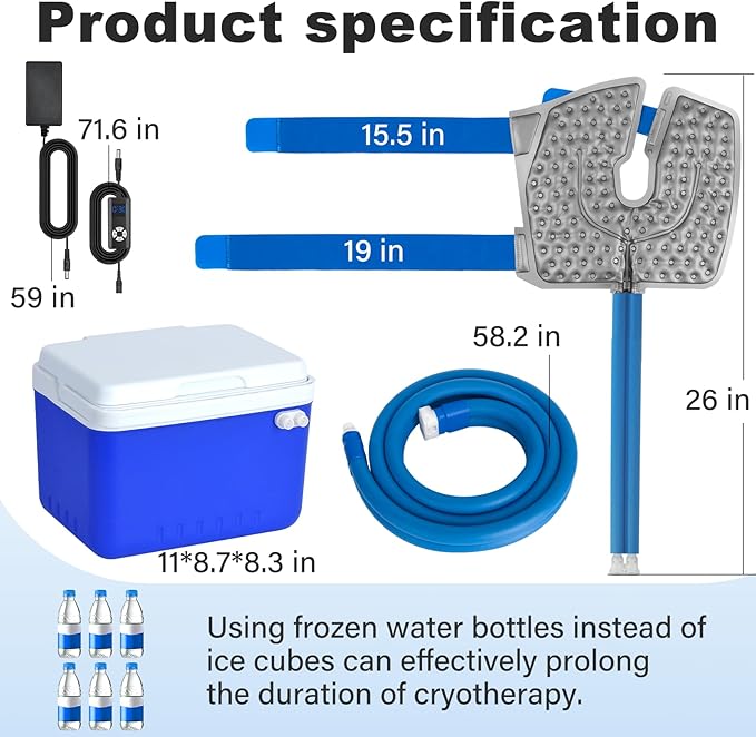 Ice Machine for Knee After Surgery for Post-Surgery Care, Cold Therapy Machine System for Knee and Joint Compression Pad, Strong Joint Compression Pad, Lightweight 6-Quart Cooler