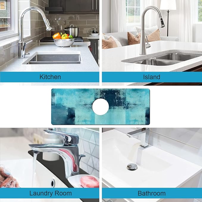 Kitchen Sink Splash Guard Faucet Mat Super Absorbent Fast Drying Mat Sink - Image 5