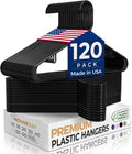 HOUSE DAY Black Plastic Hangers 120 Pack, Slim Space-Saving Clothes Hangers | by HOUSE+DAY