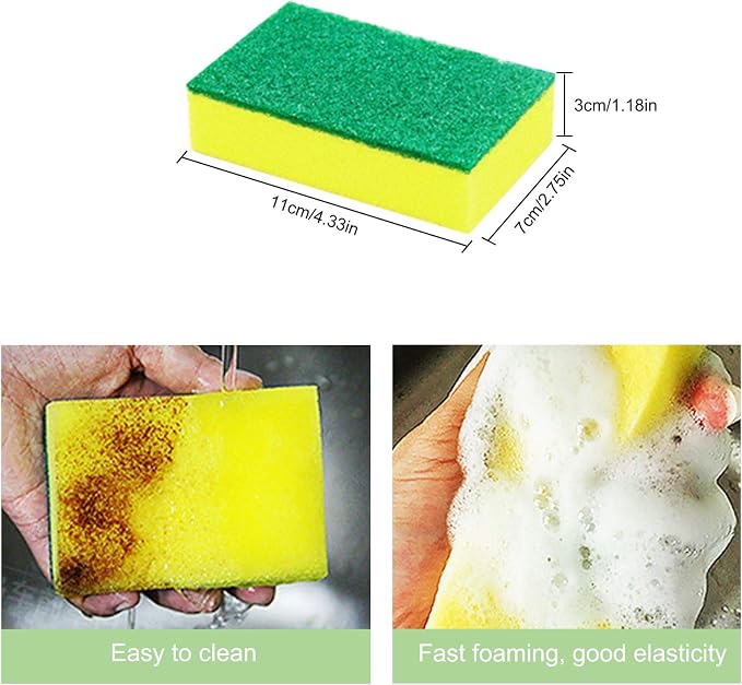 30 Pack Sponge Individually Wrapped, Kitchen Sponges Bulk | Non Scratch - Image 2