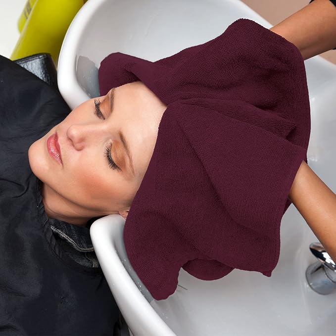 Utopia Towels Salon Towels, 16x27 in, 100% Cotton, Burgundy | Highly Absorbent - Image 7