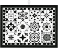 Retro Black Pattern Dish Drying Mat by indokyeyqaz