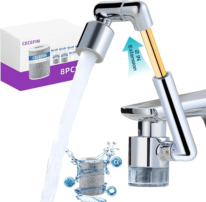 CECEFIN 1440° Sink Water Filter Faucet Extender 3.0, Telescopic Robotic Arm | - Image 8