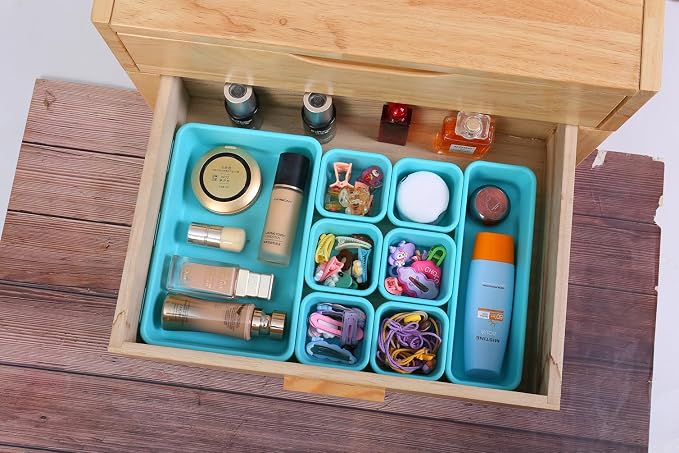 Kutesna 15PCS Interlocking Drawer Organizer, Plastic Desk Organizer Set | - Image 4