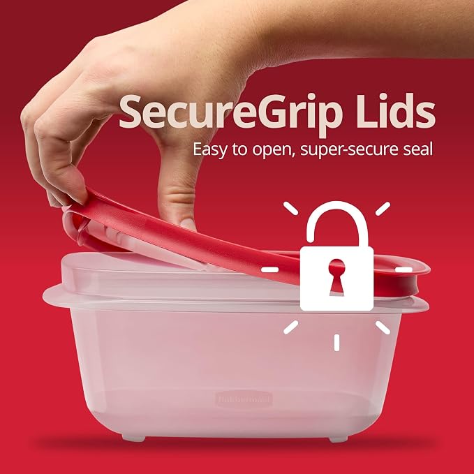 Rubbermaid 7.81- and 14.66-Cup EasyStore Square Containers, 2 Pack, Food - Image 3