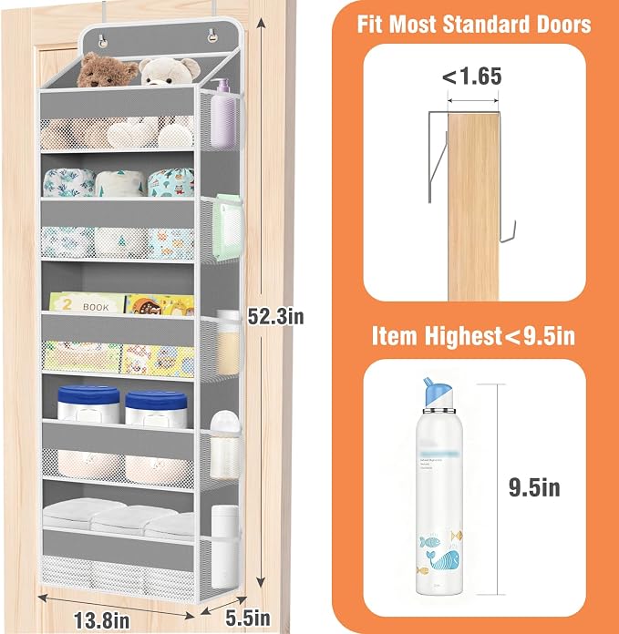 Over The Door Organizer Storage Large Capacity Hanging Bedroom Storage | 5 - Image 2