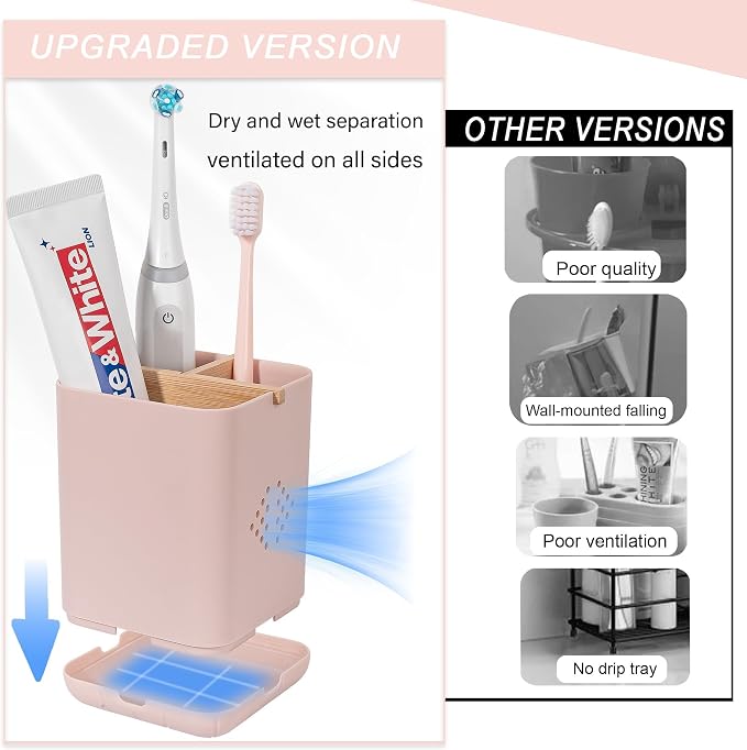 Toothbrush Holders for Bathrooms, Electric Toothbrush Holder, 3 Slot Vanity - Image 5