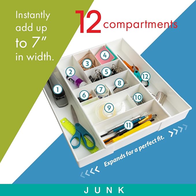 Dial Industries Expandable Junk Drawer Desk Organizer Storage Tray | Adjusts to - Image 4