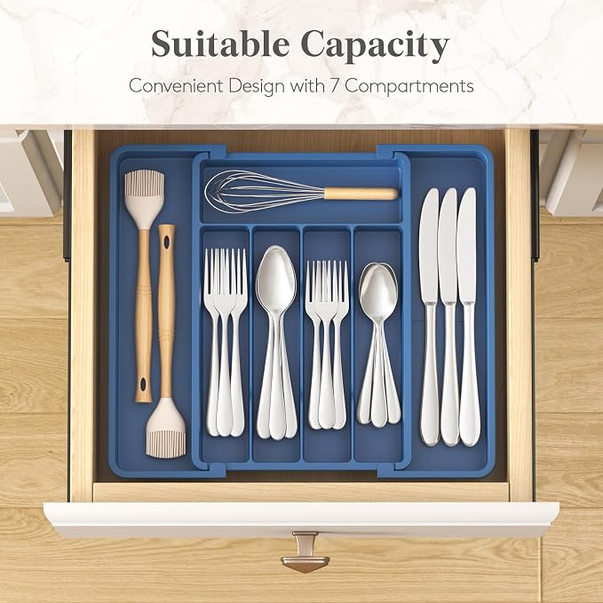Lifewit Expandable Silverware Drawer Organizer, Kitchen Utensil Tray | BPA-free - Image 3