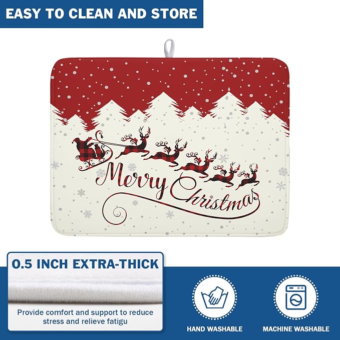 Christmas Moose Dish Drying Mat 18x24 - Image 5