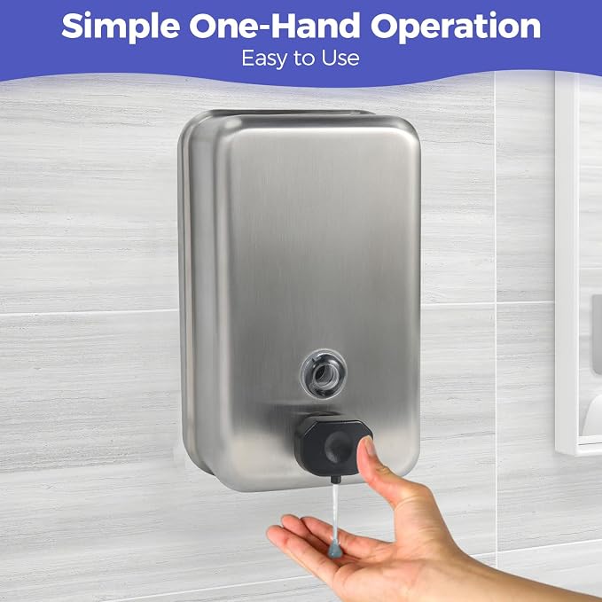 Stardrix Heavy Duty Stainless Steel Wall Mount Soap Dispenser, 1100ml/37oz - Image 6