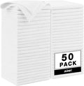 AIDEA White Microfiber Cleaning Cloth 50PK, Cleaning Rags 12×12" | Microfiber by AIDEAHOME