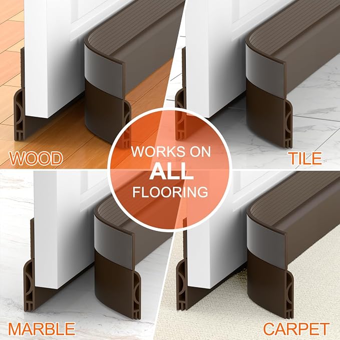 Door Draft Stopper for Bottom of Door, Adjustable Weather Stripping Door Seal - Image 9