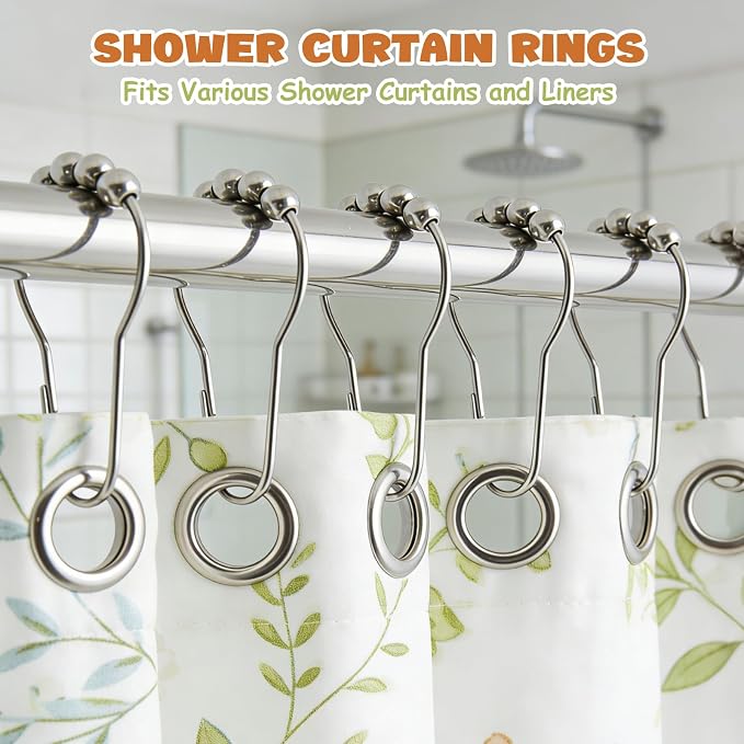 12 Shower Curtain Hooks, Suitable - Image 2
