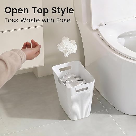 JOYMOOP Slim Trash Can 5-Pack, 2.2 Gallon Plastic Wastebasket - Image 4