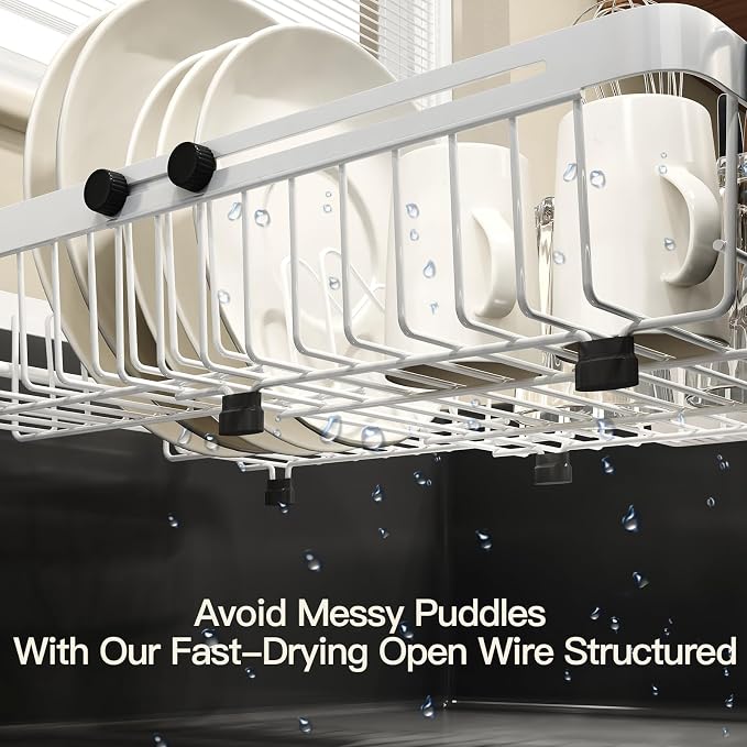 White Dish Drying Rack Over The Sink - Image 4