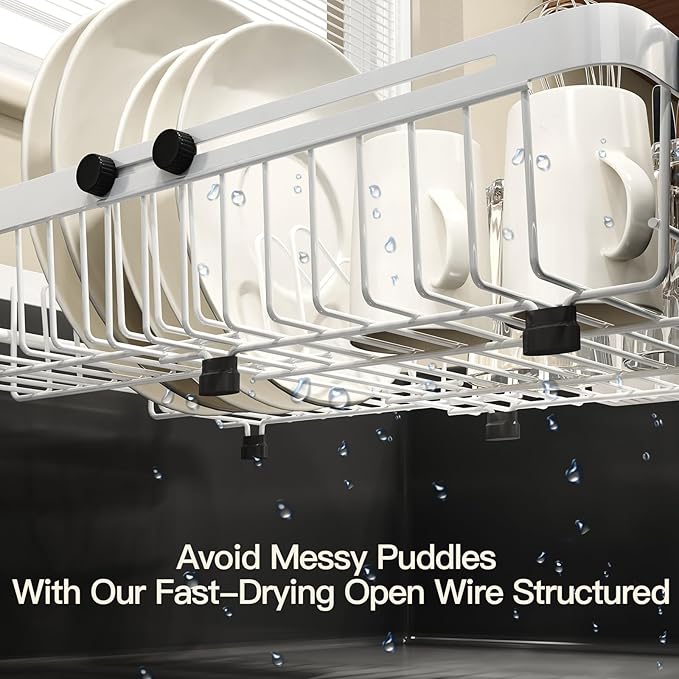 White Dish Drying Rack Over The Sink - Image 3
