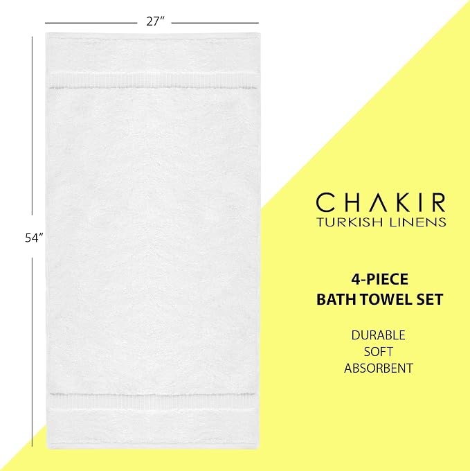 Chakir Turkish Linens 100% Cotton 4-Pack Bath Towels 27x54, Oeko-Tex Certified - Image 6