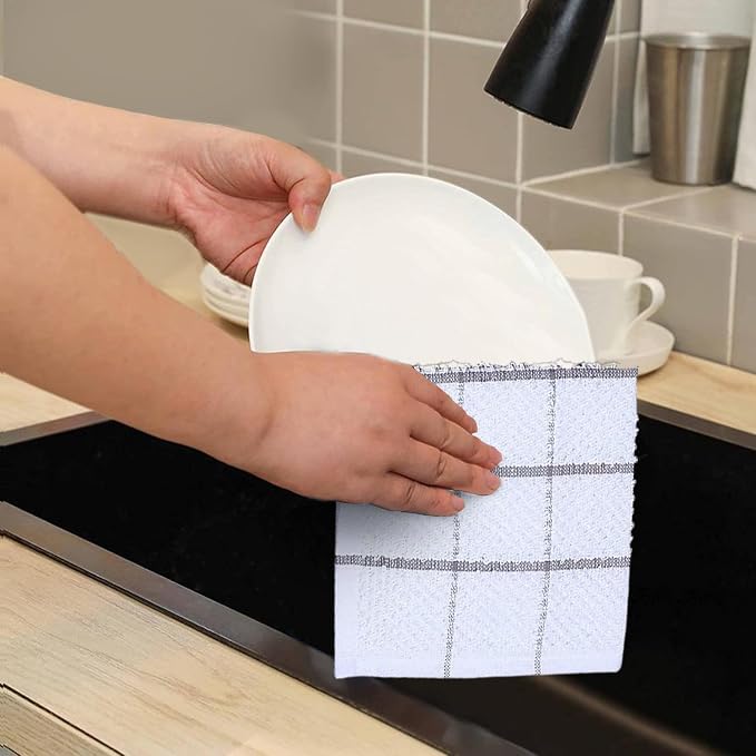 AMOUR INFINI Cotton Kitchen Dish Cloths Set of 8 – Highly Absorbent, Super Soft - Image 5