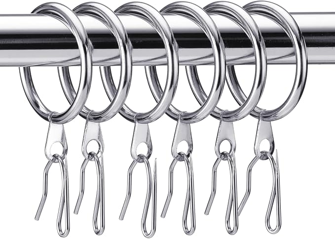 Hotop 30 Pcs Metal Curtain Rings by HOTOP