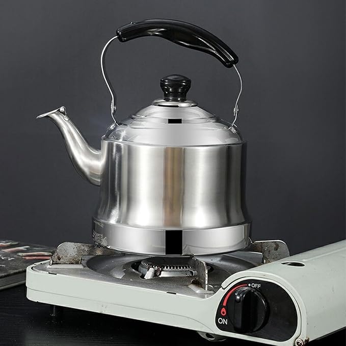 Tea kettle, 1.6 Quart Food Grade 304 Stainless Steel Tea Kettle for Stove top Whistling Teapot with Cool Touch Ergonomic Handle, Suitable for All Heat Sources(1.5L)