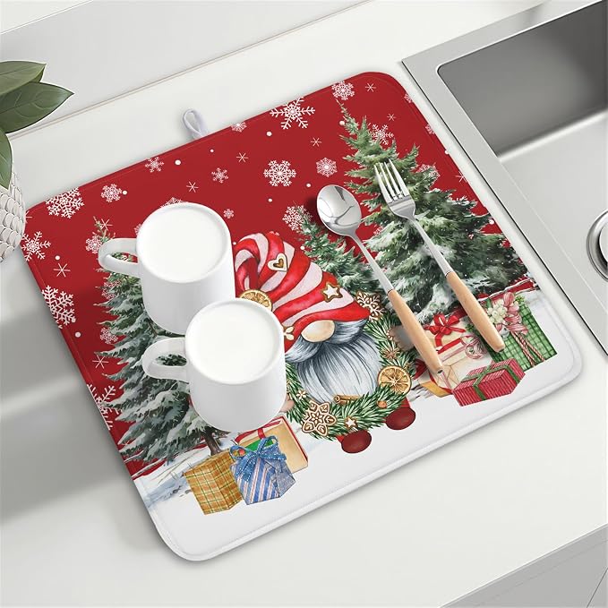 Kawani Christmas Gnome Dish Drying Mats - Image 8