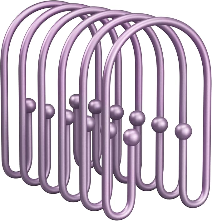AmazerBath Shower Curtain Hooks, Sturdy Shower Curtain Rings Metal Shower Hooks by AmazerBath