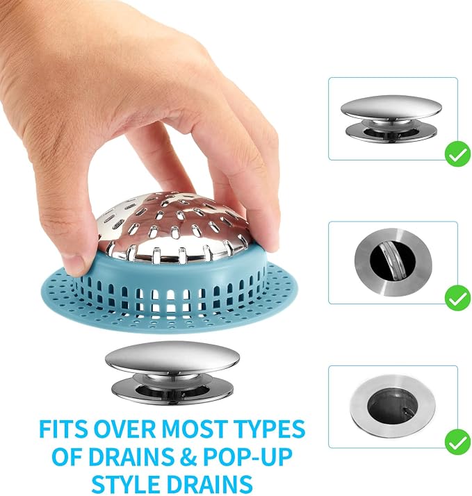 Aluvor Bathtub Drain Hair Catcher Shower Drain Cover Sink Drain Protector | - Image 3