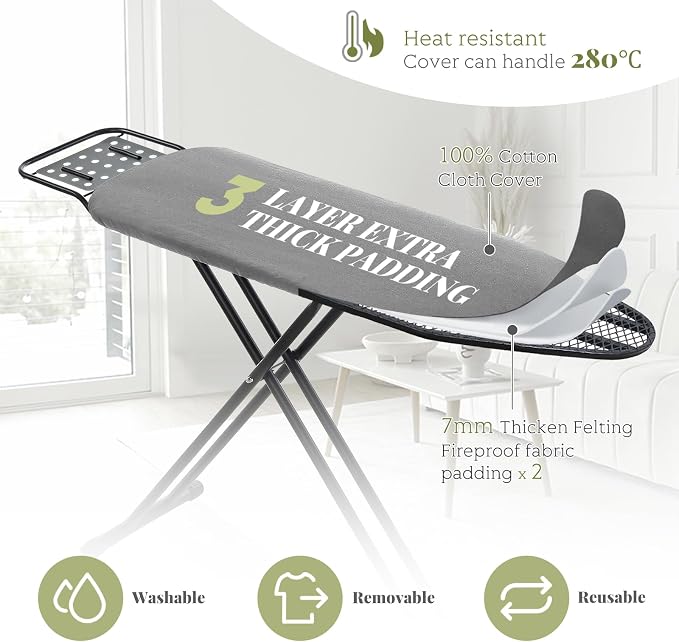 RAINHOL Full Size Ironing Board, Sturdy & Foldable - Image 3