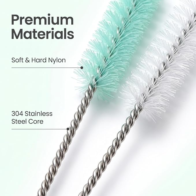 Straw Cleaner Brush, Reusable Metal Handles Straw Cleaner Brush Extra Long - Image 3