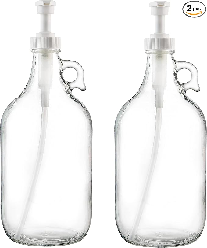 kitchentoolz Half Gallon Glass Pump Dispenser Bottle, Large Jug by KITCHENTOOLZ