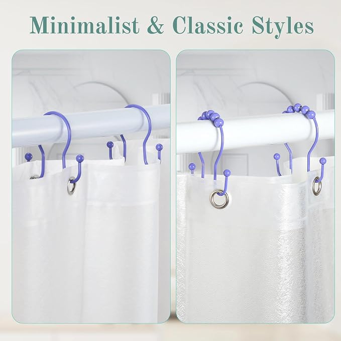 Shower Curtain Hooks, Stainless Steel Shower Curtain Hangers, Metal Shower - Image 7