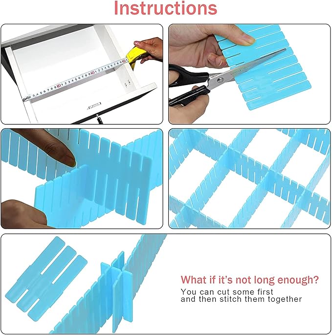 40Pcs Drawer Dividers, Adjustable Drawer Organizer - Image 3