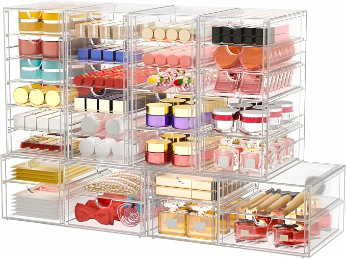 6-Pack 30-Drawer Acrylic Storage & Makeup Organizer - Image 8