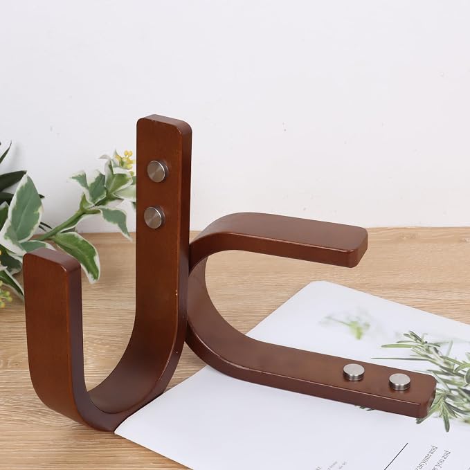 2 Pack Curtain Tiebacks & Holdbacks Wood Curtain Holder, Coffee | Natural Wood - Image 3