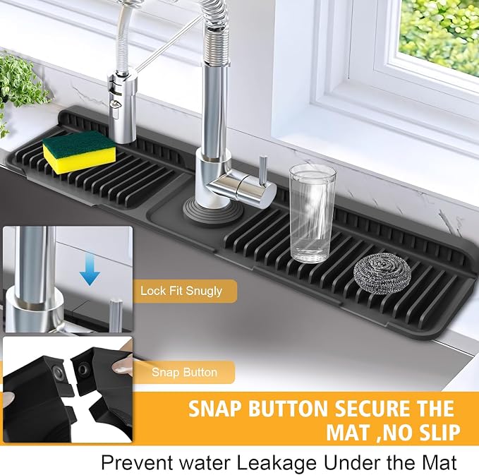 24-Inch Kitchen Sink Splash Guard Mat | 7° Slope - Image 2
