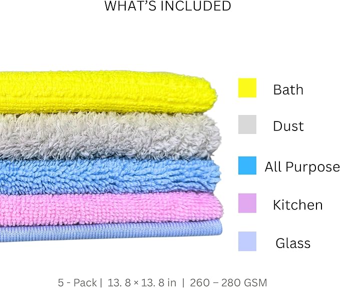 Microfiber Cleaning Cloths, 5 Pack - Image 2