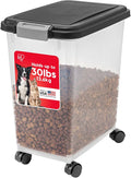 IRIS USA Dog Food Storage Container, 30 lb Capacity, Wheels | Airtight seal by IRISUSA