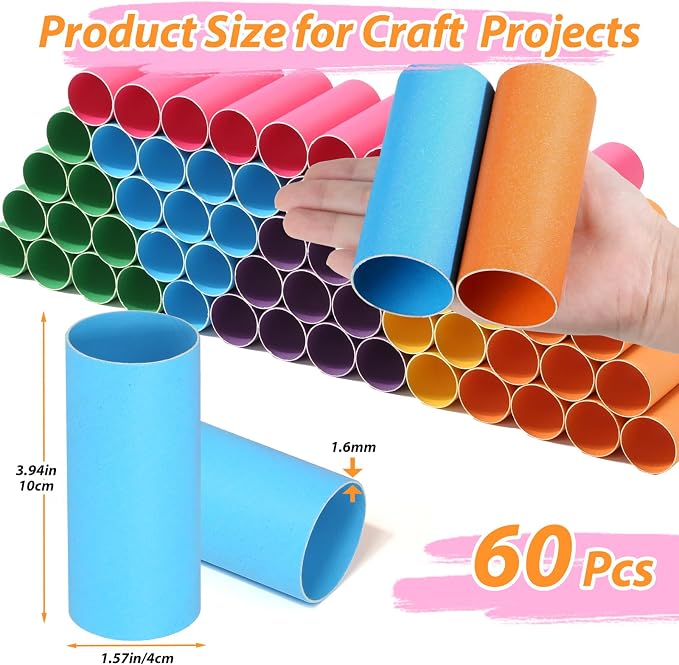MAPVOLUT 60-Pack Multicolor Cardboard Tubes - Image 2