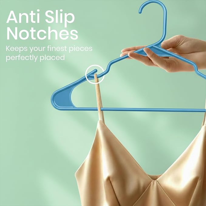 Utopia Home Plastic Hangers 30 Pack – Space Saving Clothes Hanger Blue | - Image 3