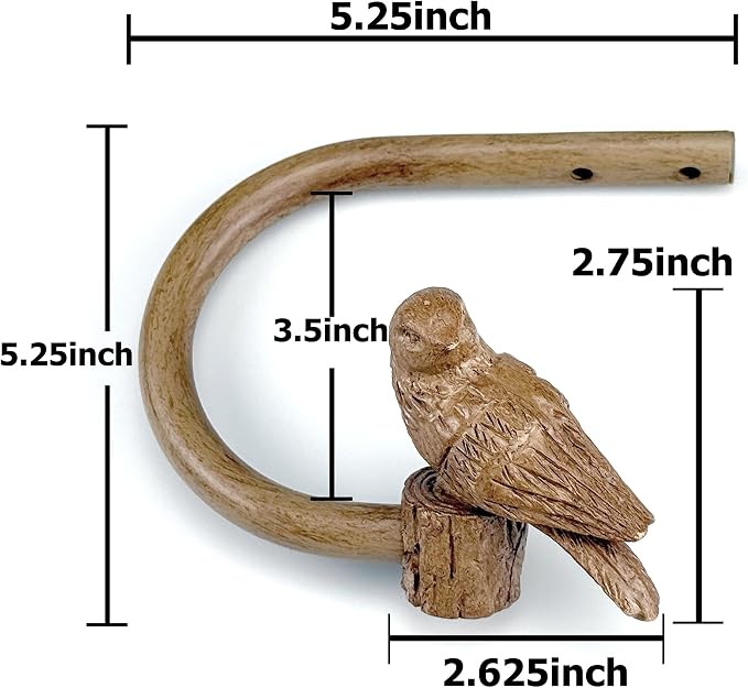 Curtain Drapery Holdbacks with Resin Bird, Wall Mount Drapery Hooks Holders - Image 6