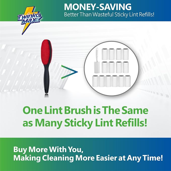 Twinko Max Lint Brush for Pet Hair, Reusable Lint Remover for Clothes | - Image 7