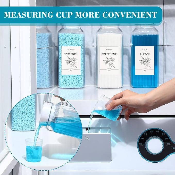 Potchen 3 Pack Laundry Detergent Dispenser Set, Fabric Softener Dispenser - Image 5