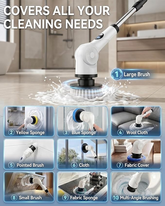 Electric Spin Scrubber, 3-Speed Shower Scrubber - Image 7