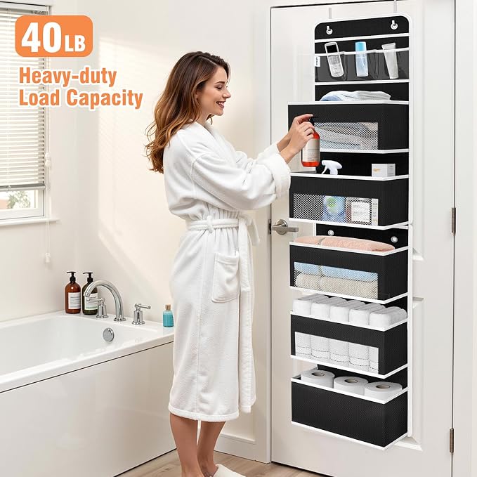 Over The Door Organizer Storage Large Capacity Hanging Bedroom Storage | 6 - Image 5