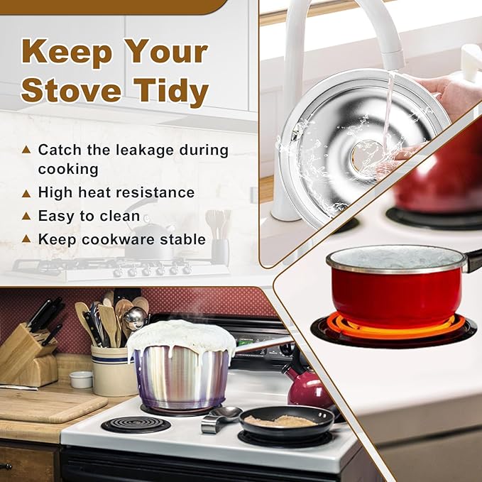 W10196405 W10196406 Electric Stove Burner Drip Pans & MP21YA MP15YA Electric Range Burner Element Unit Set fit for Whirlpool Kenmore Amana Range Oven/Stove by Cenipar